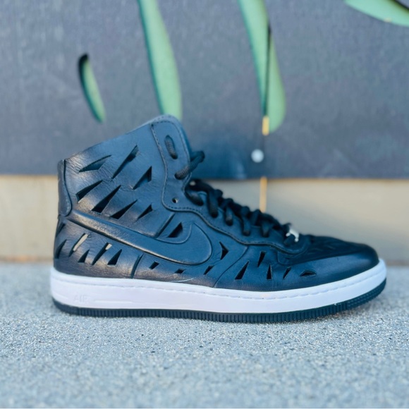 Nike Shoes - Nike Air Force 1 Ultra Force Mid Joli black Leather Cut Out Sneakers|size 9